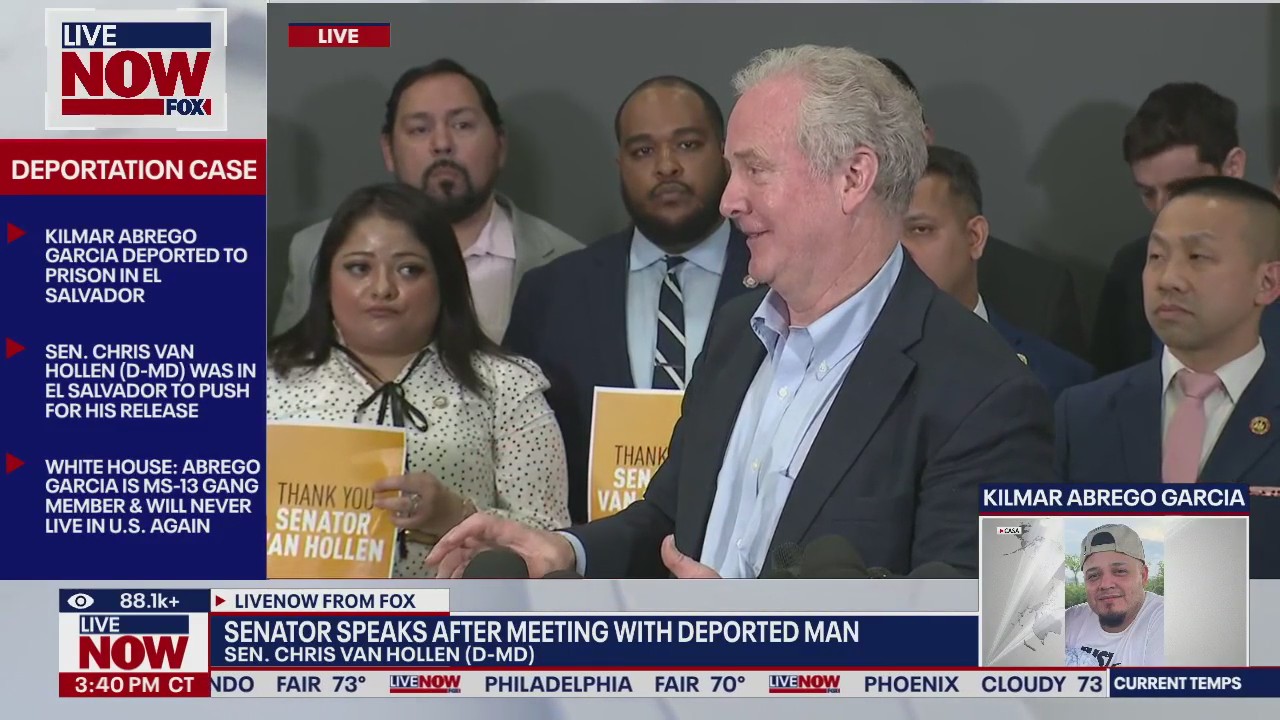 Senator speaks after meeting Kilmar Abrego Garcia