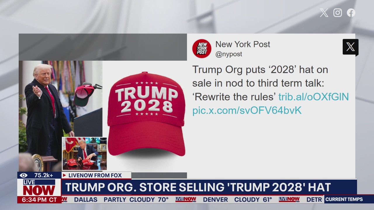 Trump store selling 'Trump 2028' merch online