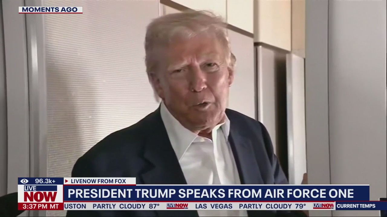President Trump speaks from Air Force One