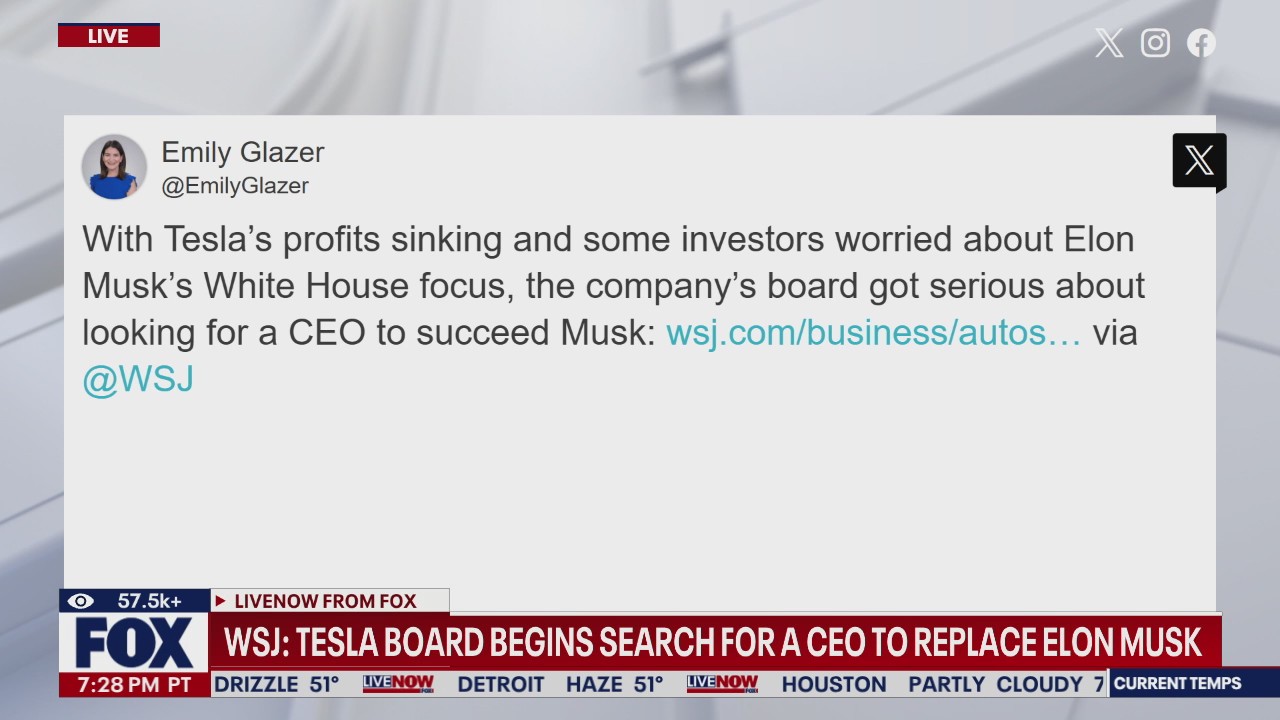 WSJ: Tesla board begins Elon Musk replacement search