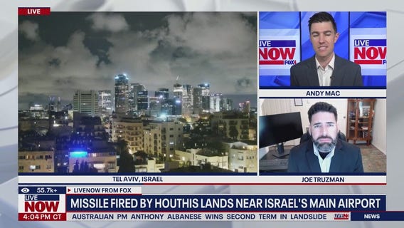 Missile fired by Houthis lands near Israel airport