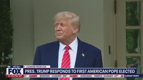 President Trump remarks after American elected pope