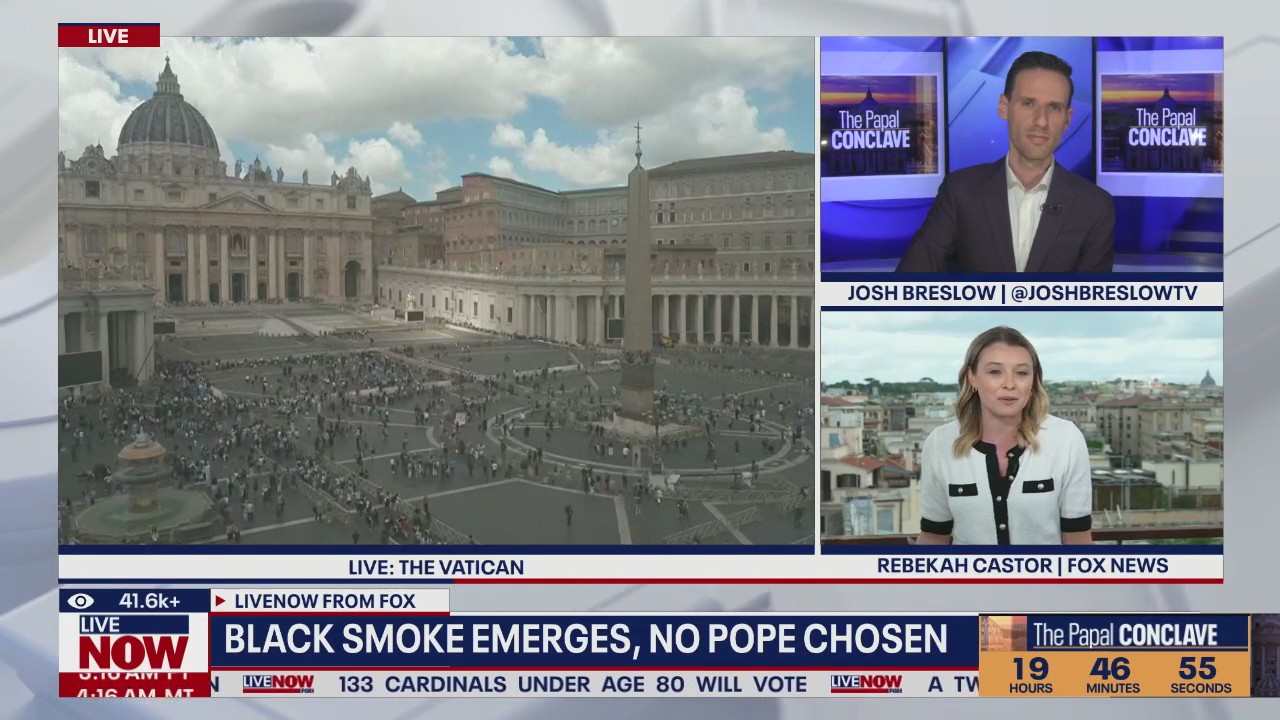 Black smoke emerges from Sistine Chapel
