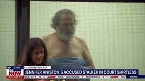 Jennifer Aniston's accused stalker in court shirtless