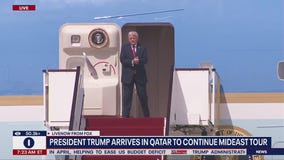 President Trump arrives in Qatar