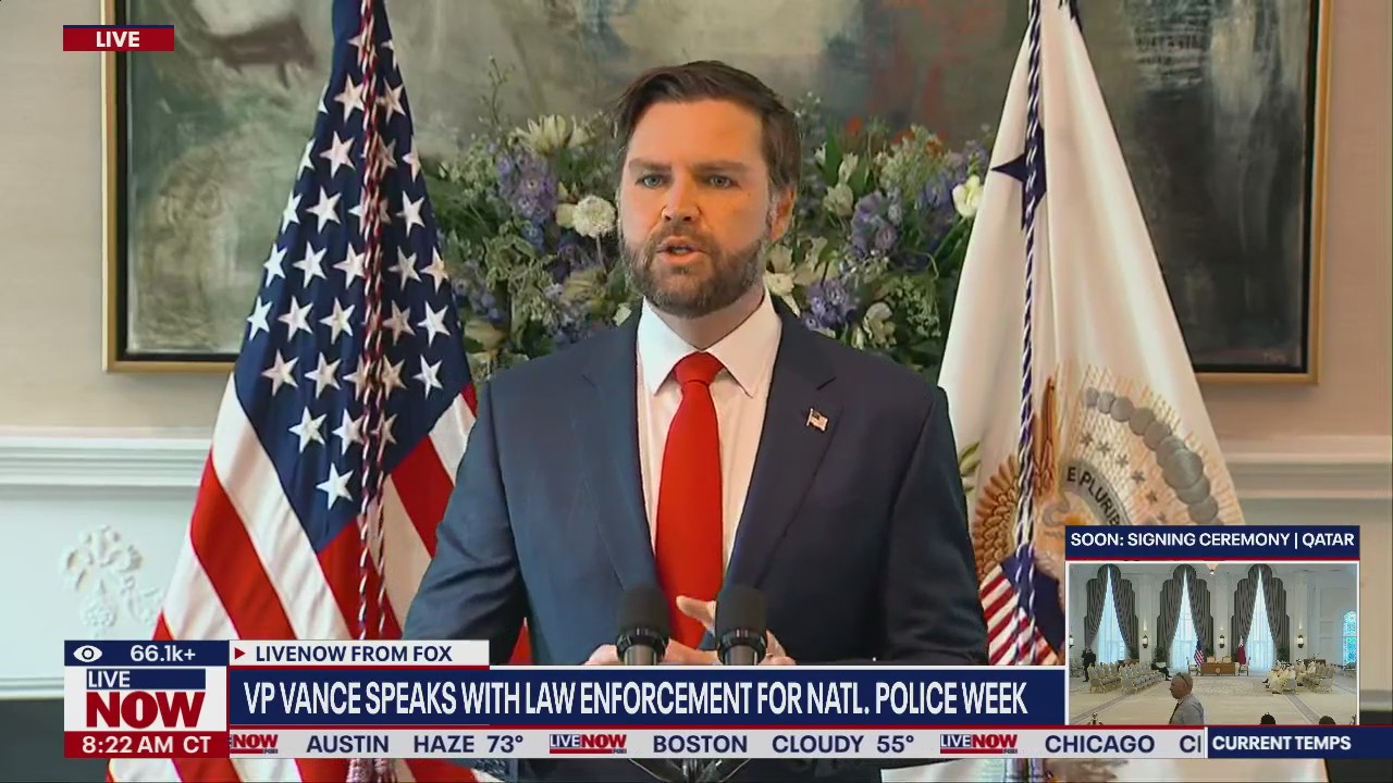 VP Vance speaks with law enforcement