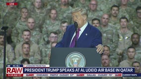 Trump speaks to US troops in Qatar