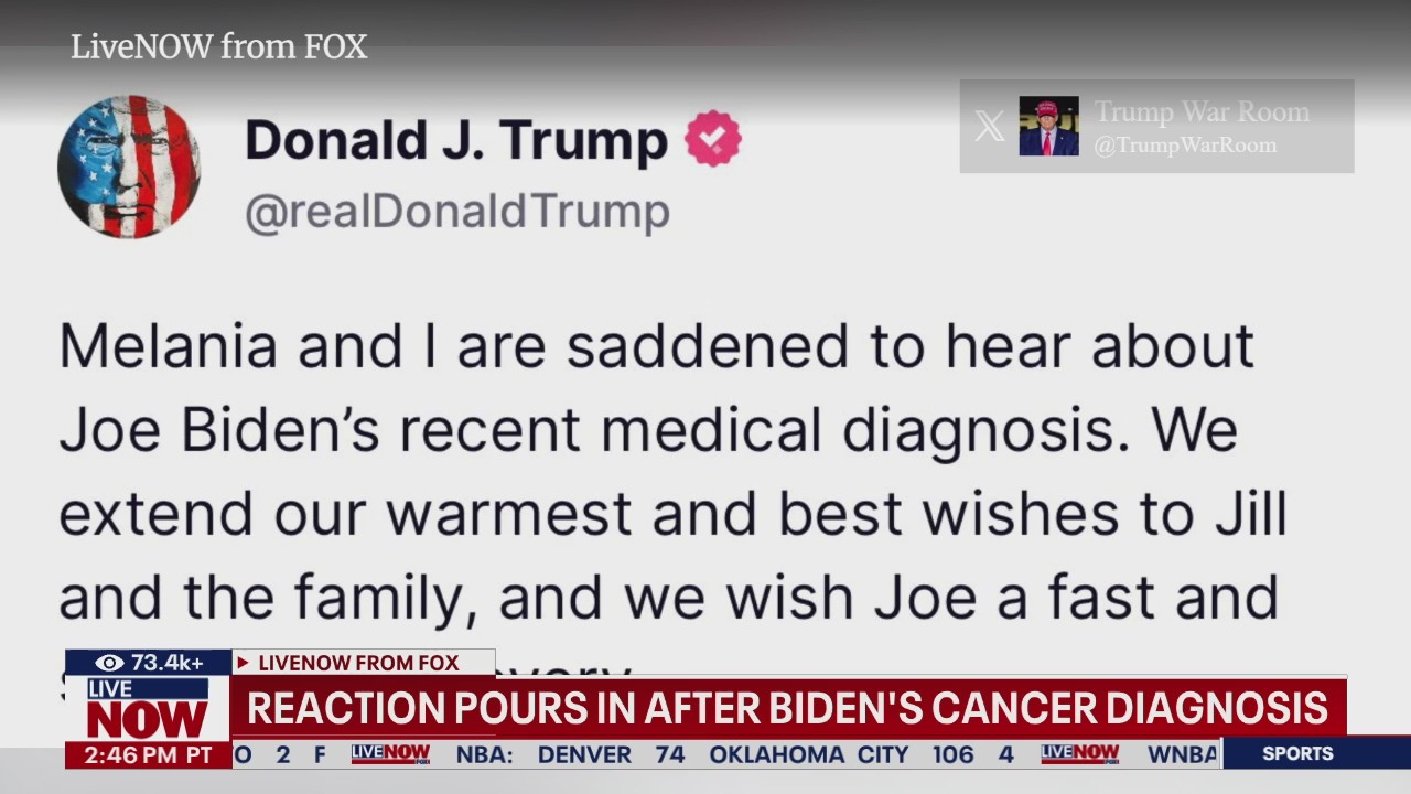 Trump reacts to Biden's prostate cancer diagnosis