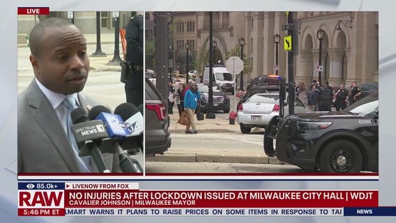Milwaukee City Hall building on lockdown