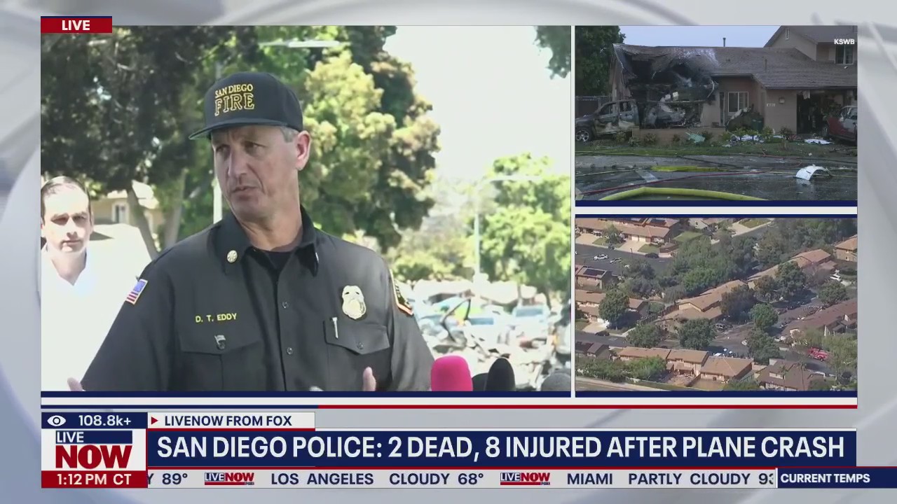 San Diego Plane Crash: 2 killed, 8 injured | LiveNOW from FOX