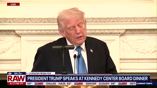 Trump criticizes Kennedy Center during board dinner