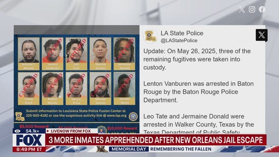 3 more inmates apprehended after New Orleans jailbreak