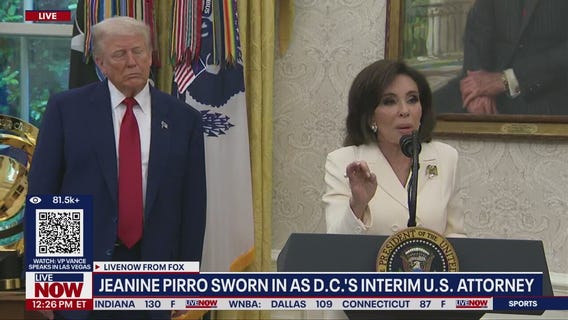 Jeanine Pirro gives comments at her swearing-in