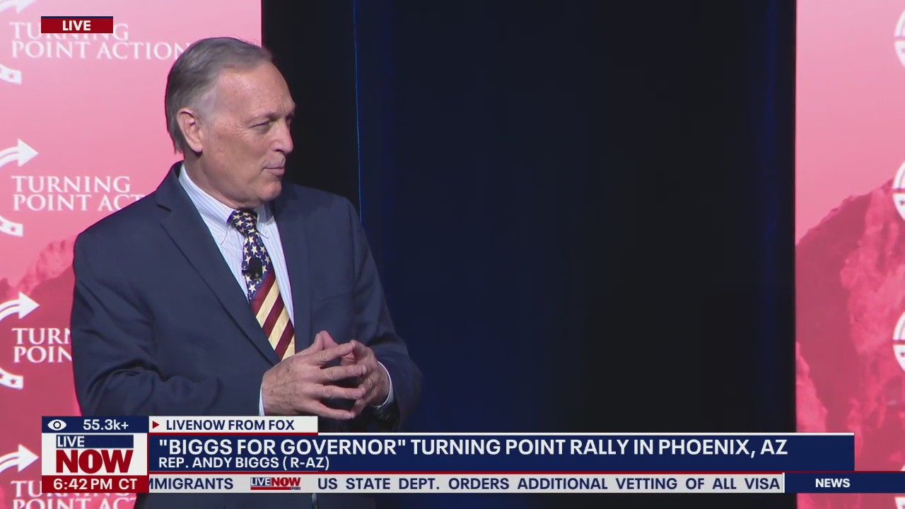 Charlie Kirk, Rep. Andy Biggs speak at rally in AZ