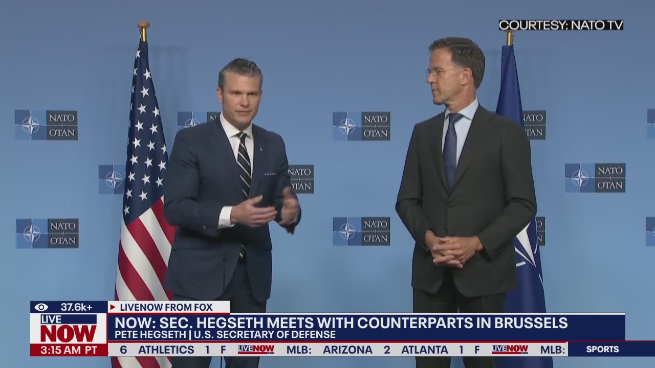 Hegseth speaks in Brussels