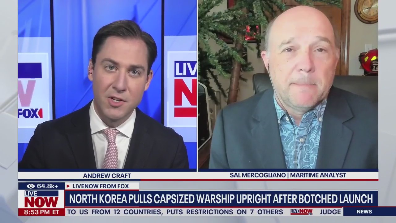 North Korea uprights capsized warship