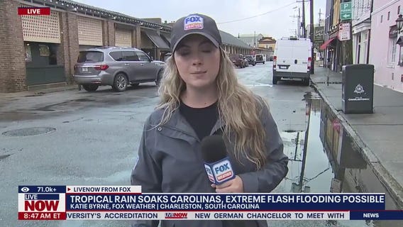 Tropical rain soaks Carolinas