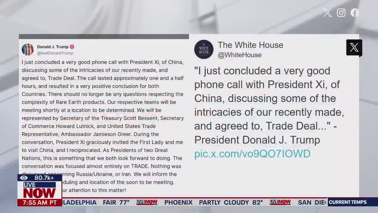 Trump calls Xi Jinping