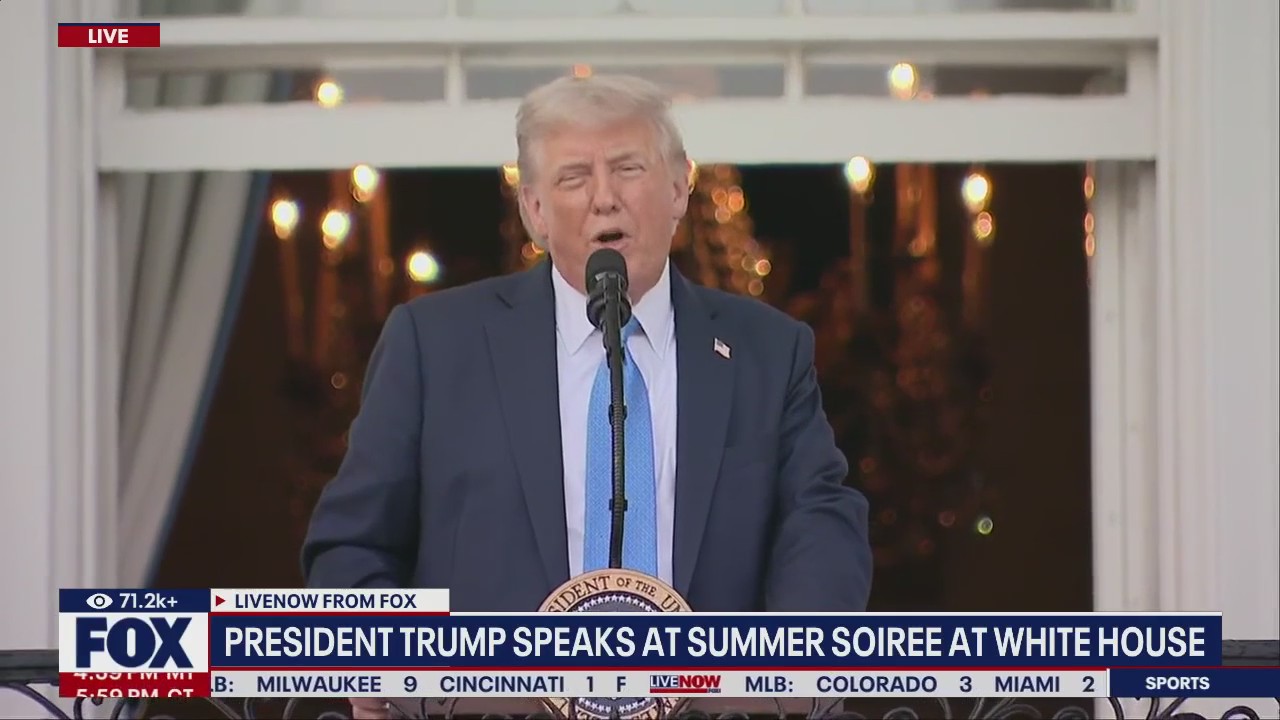 President Trump speaks at White House Summer Soiree
