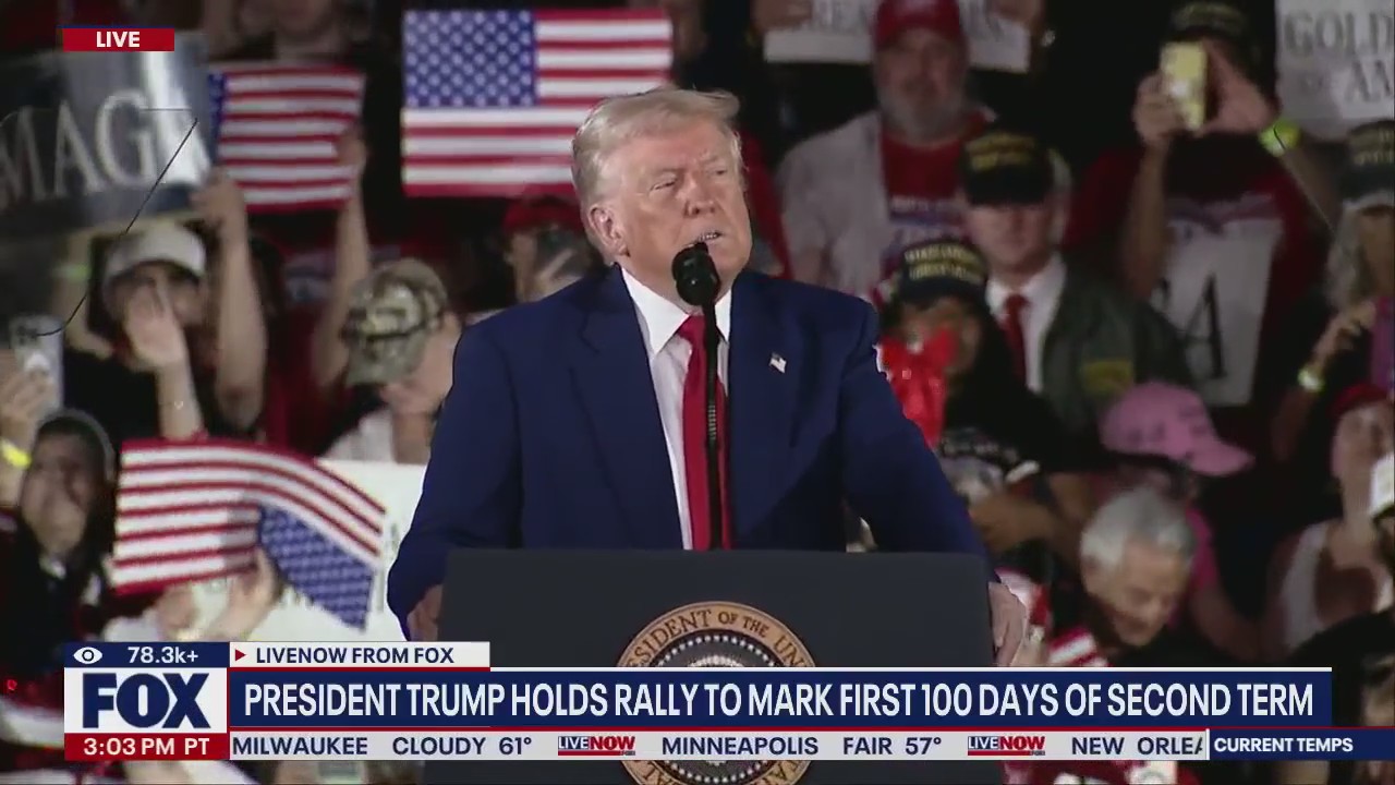 President Trump holds rally to mark first 100 days