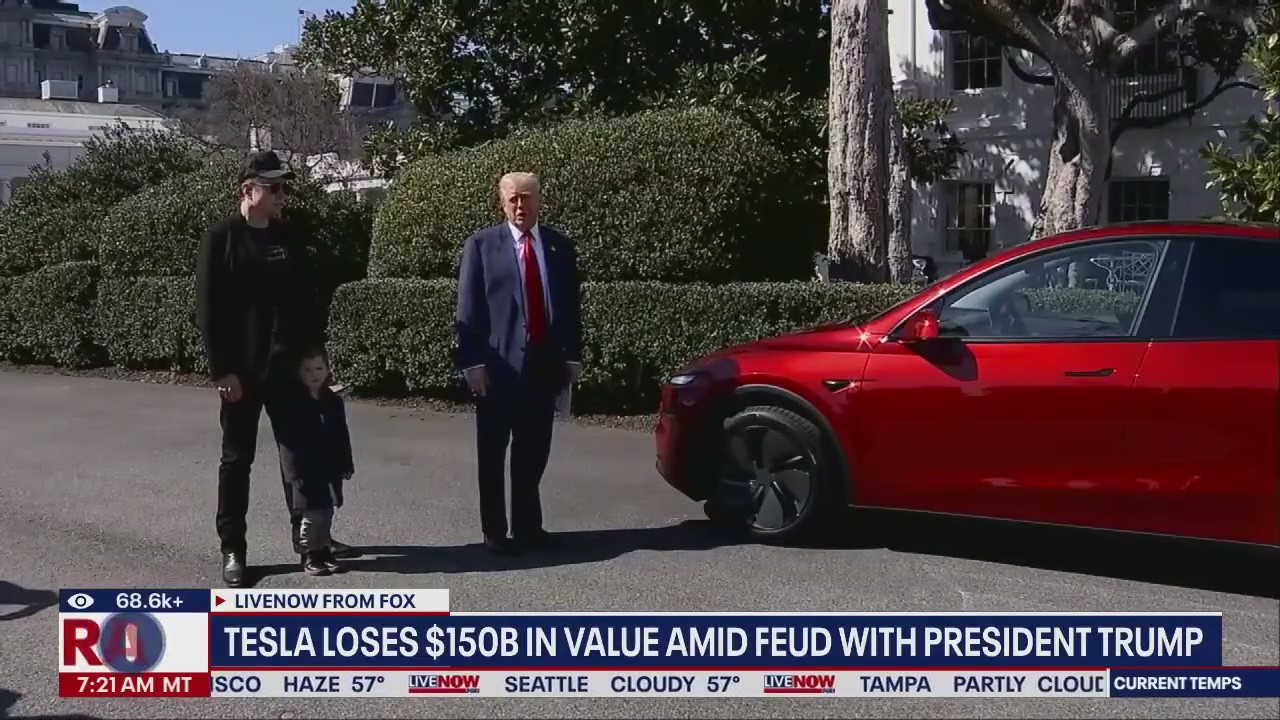 Tesla loses $150B in value amid Elon-Trump feud