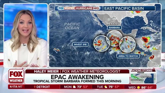 Tropical Storm Barbara forms as activity in Eastern Pacific heats up