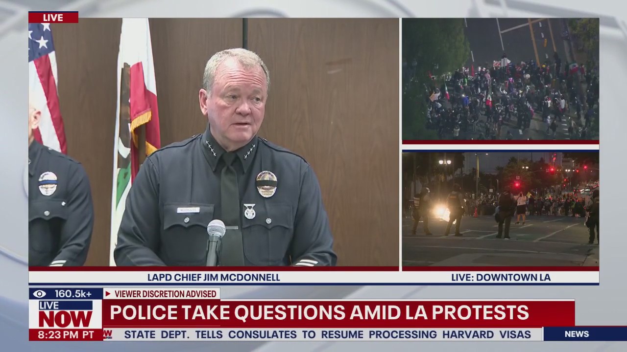 LAPD condemns violent protesters in news conference