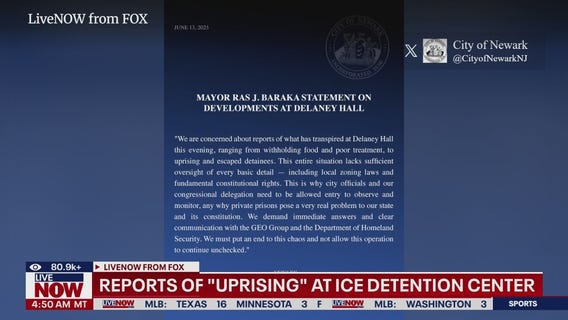 Reports of an "uprising" at ICE detention center