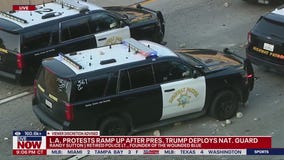 Protesters throw rocks at highway patrol vehicles