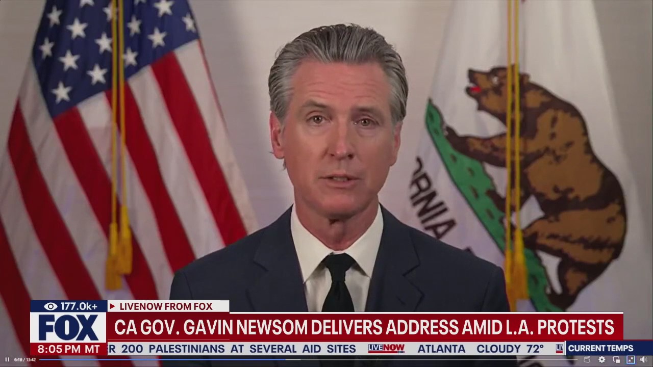 Newsom slams Trump in address on L.A. protests