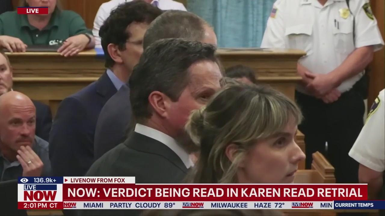 WATCH moment Karen Read given 'not guilty' verdict