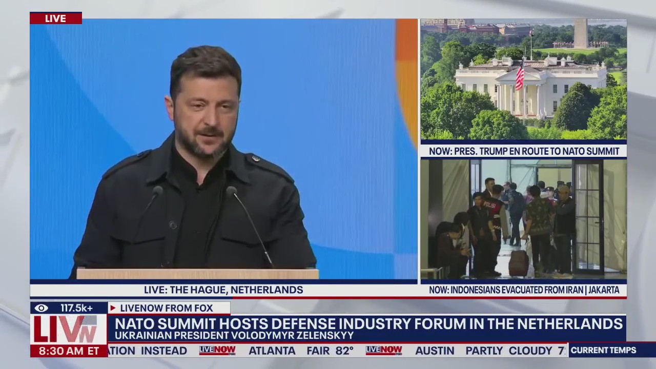 Ukrainian President Zelenskyy speaks at NATO summit