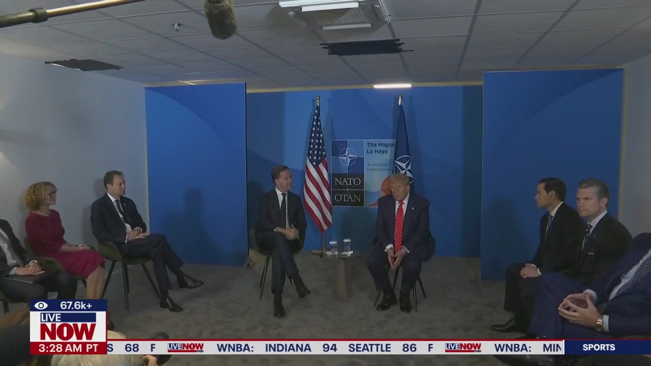 President Trump speaks at NATO session