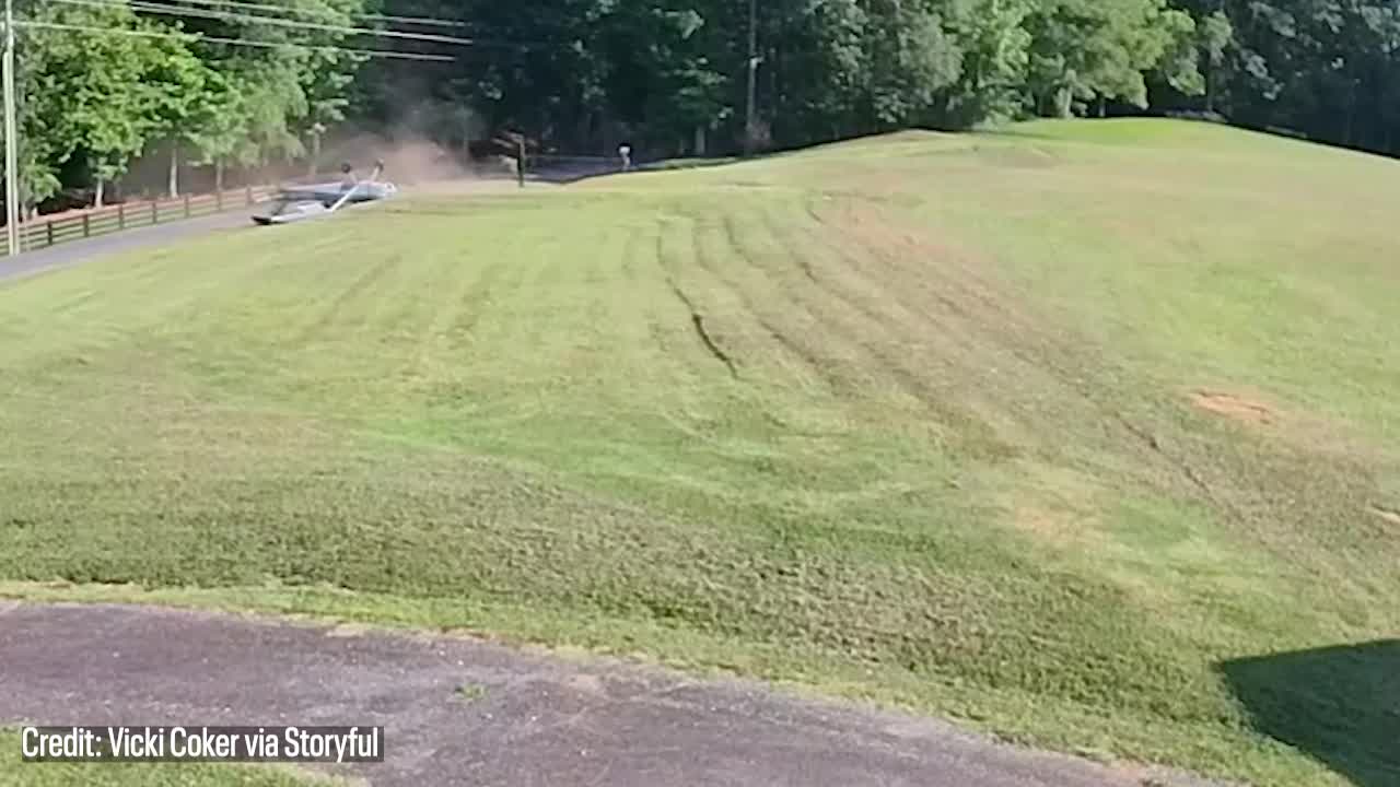 Plane flips as it lands in South Carolina yard