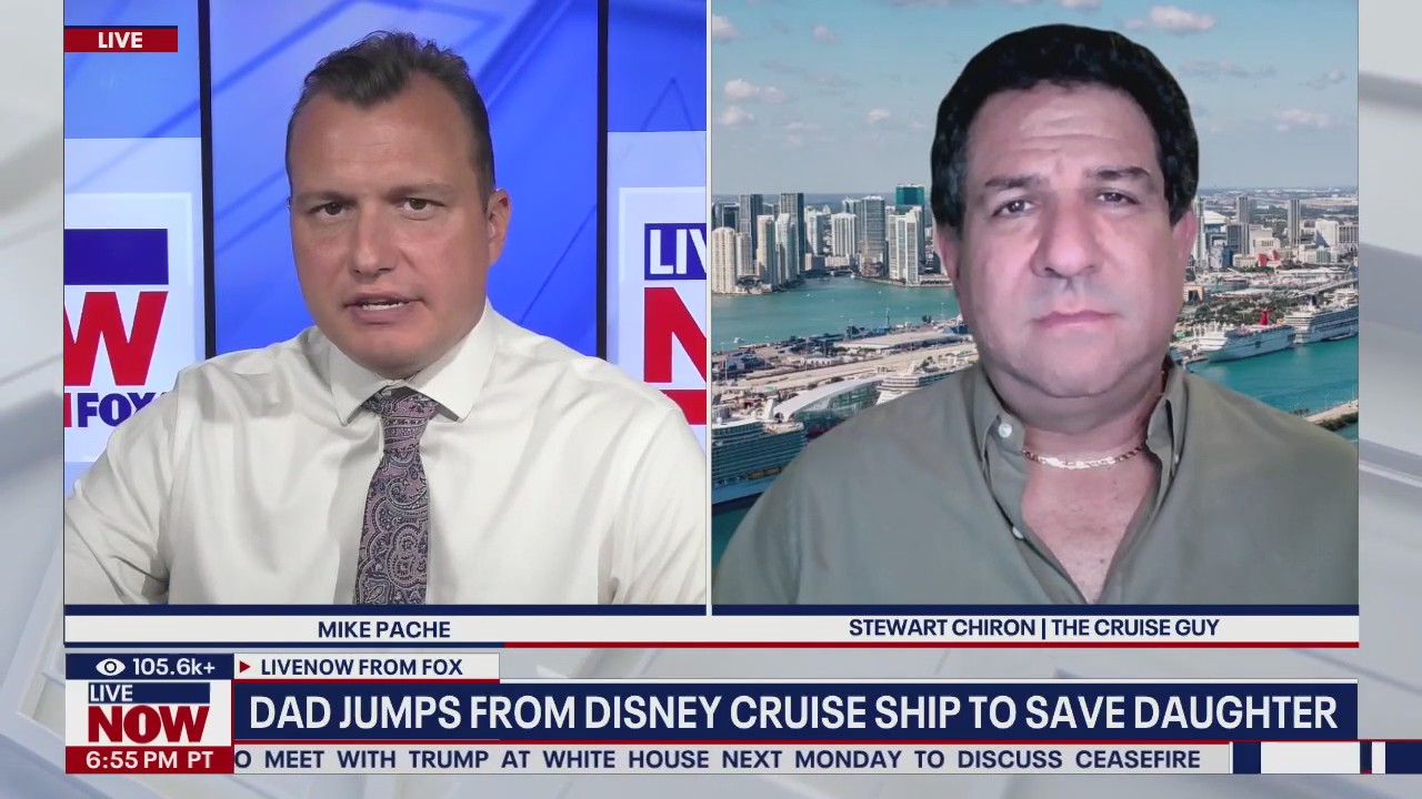 Daughter plunges from ship, father dives after her