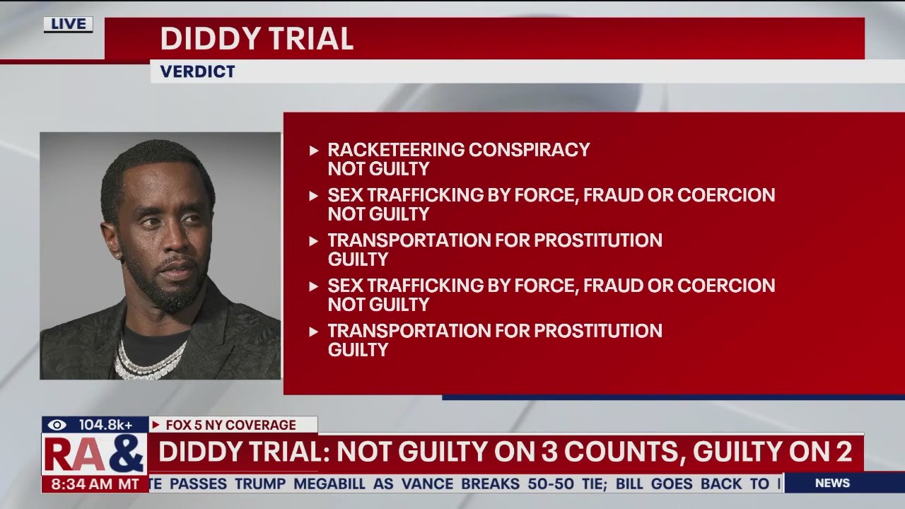 Diddy trial verdict: Not guilty on 3 out of 5 counts
