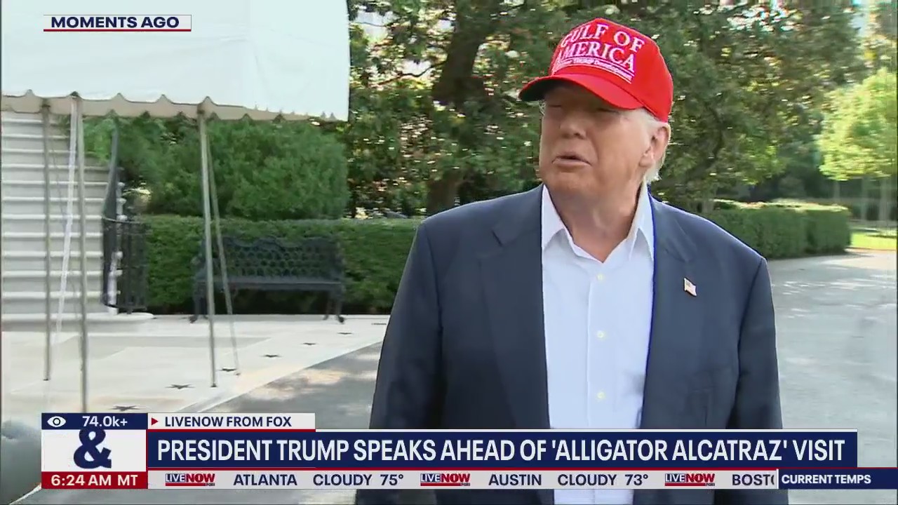 President Trump departs for Alligator Alcatraz