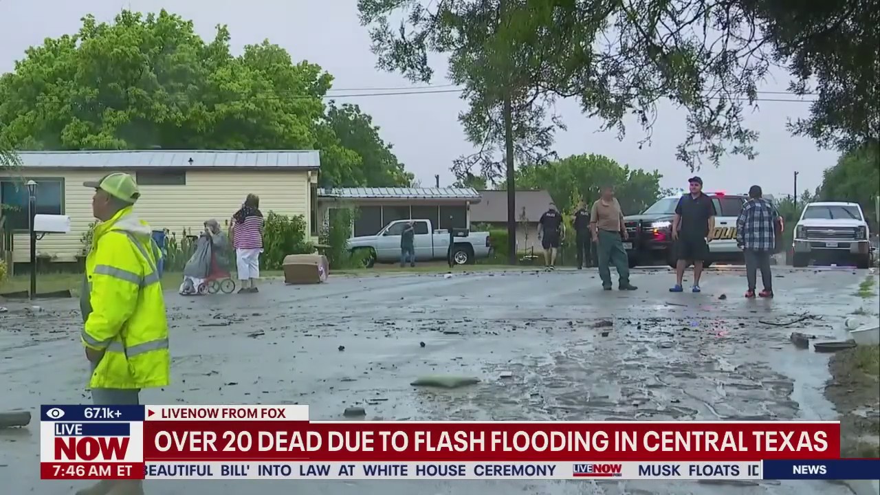 Over 20 dead due to flash flooding in Central Texas