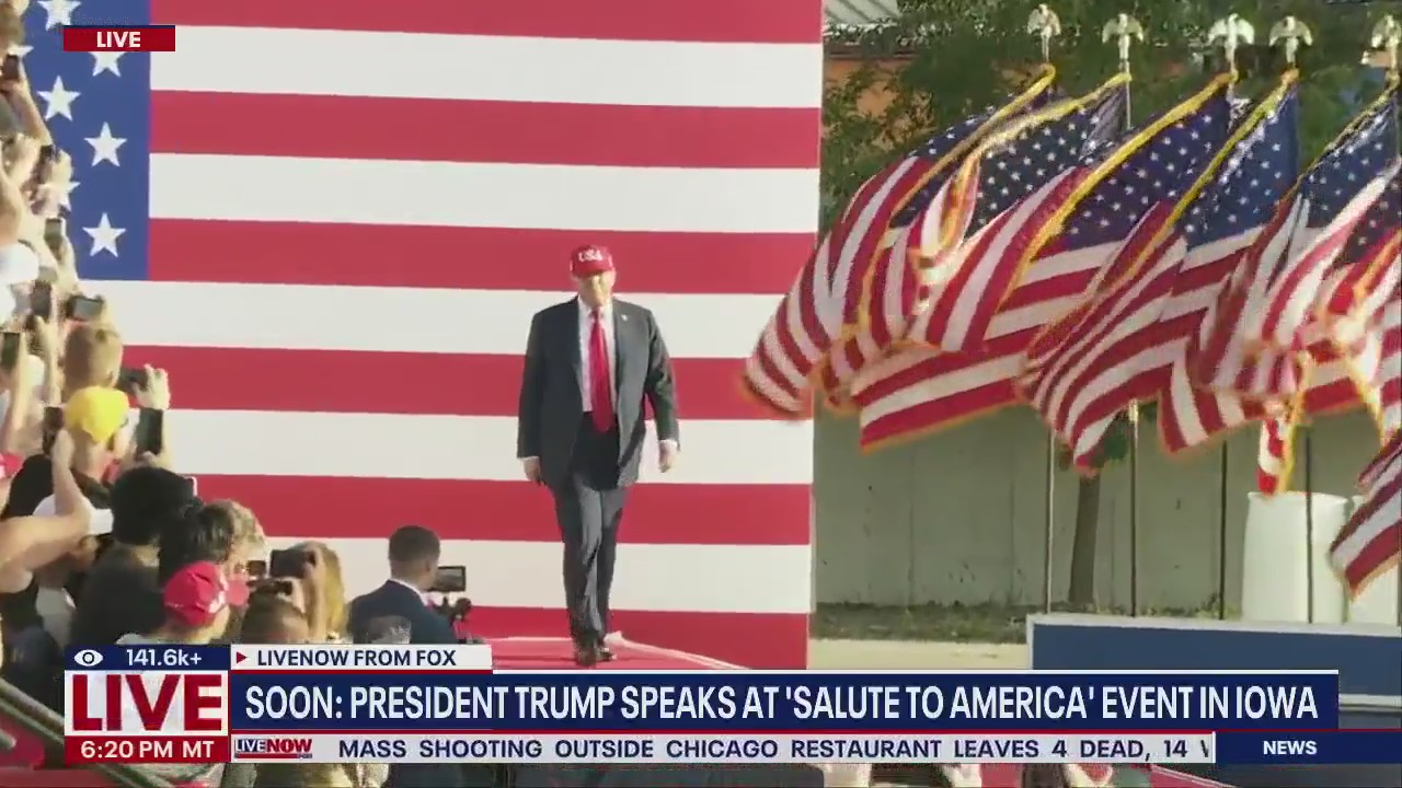 Trump delivers ?Salute to America? speech in Iowa