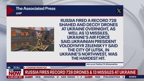 Russia launches record drone attack on Ukraine
