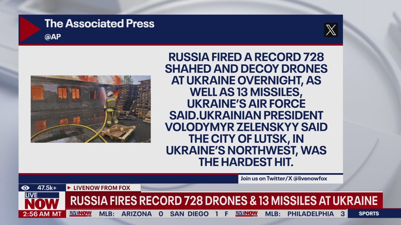 Russia launches record drone attack on Ukraine