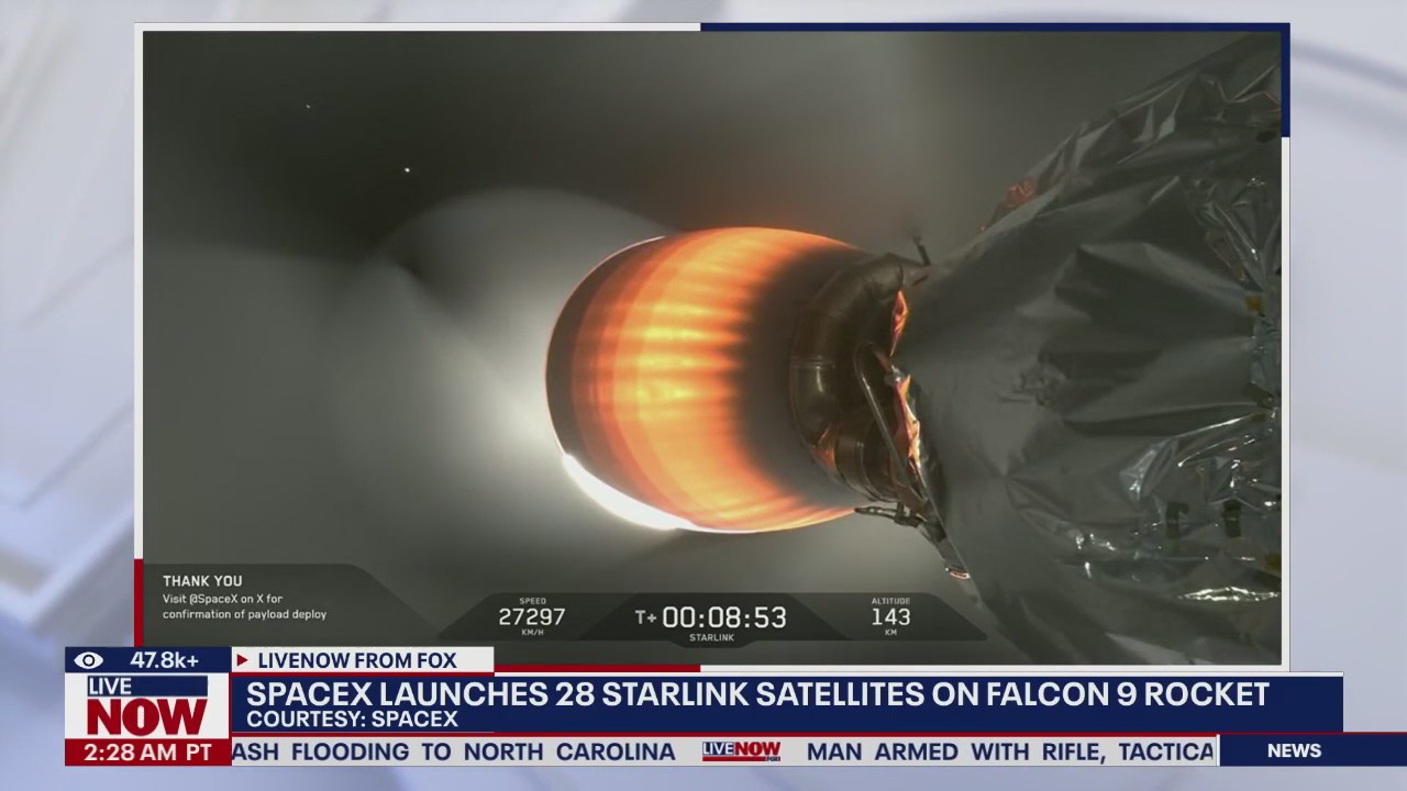 SpaceX launches 28 Starlink satellites from Florida