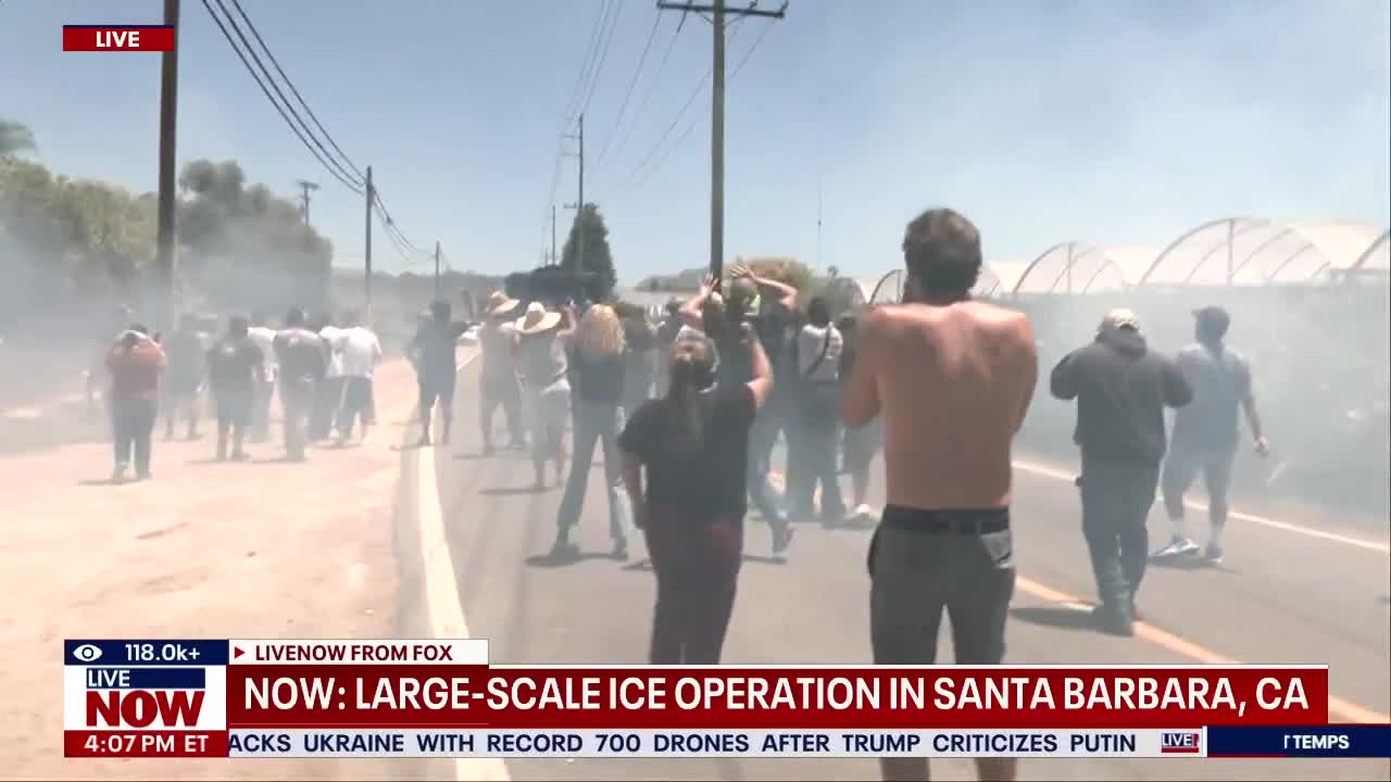 ICE Raid: Protesters tear-gassed by federal agents