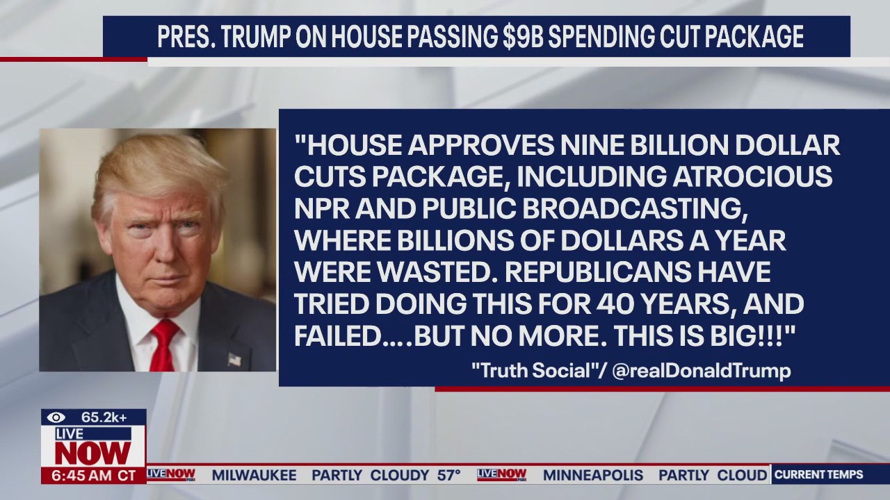 Pres. Trump reacts to passage of spending cuts bill