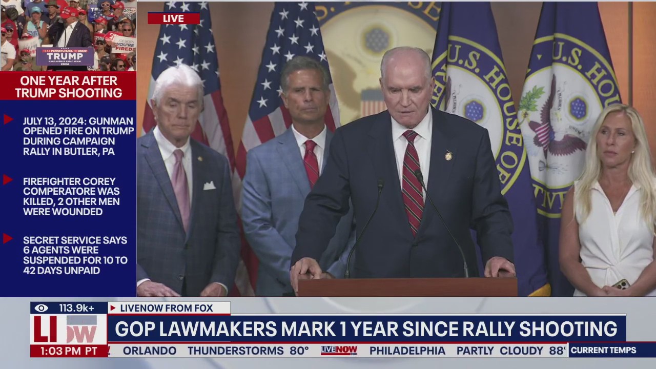 GOP lawmakers mark year since Trump rally shooting