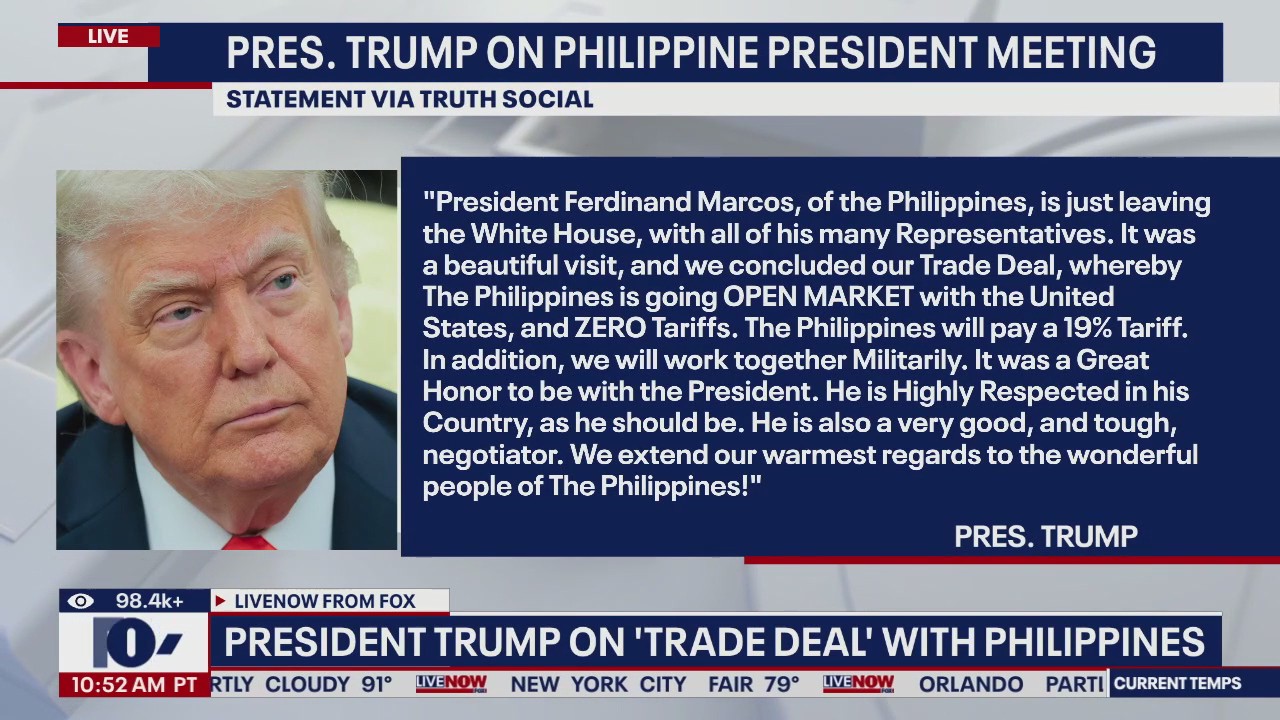 Pres. Trump on 'trade deal' with Philippines