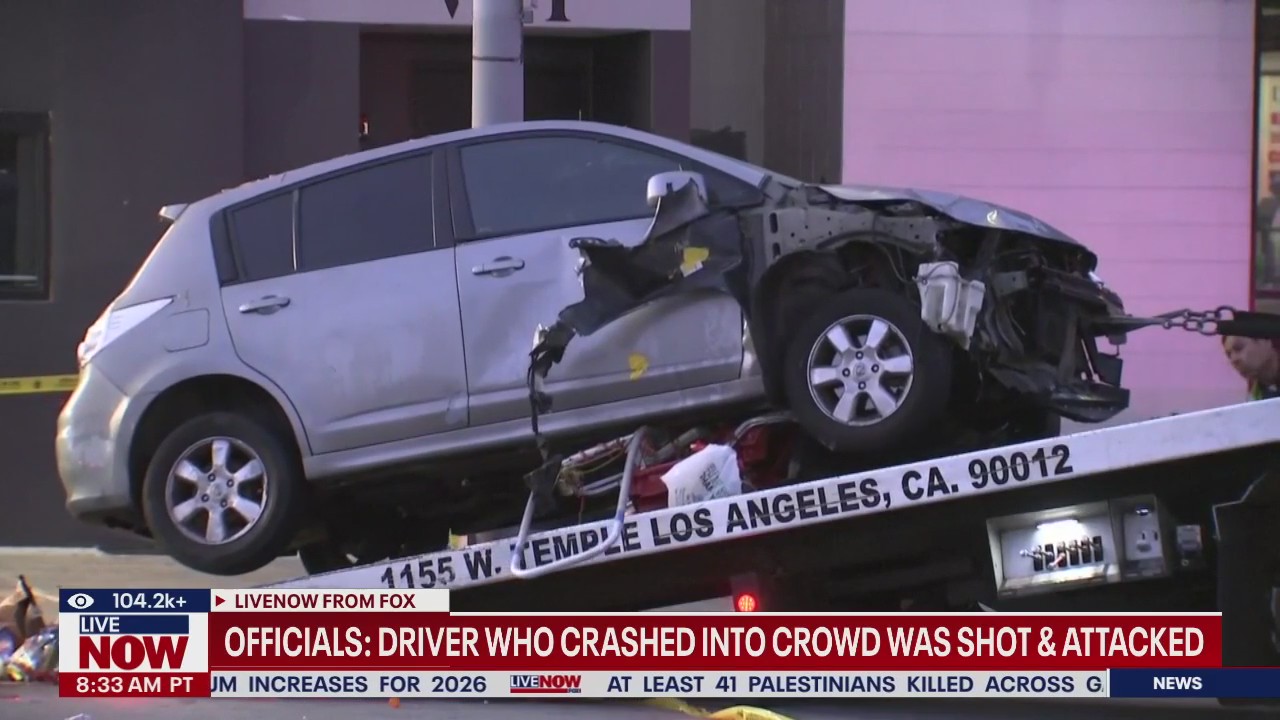 Driver who plowed intro crowed shot & attacked