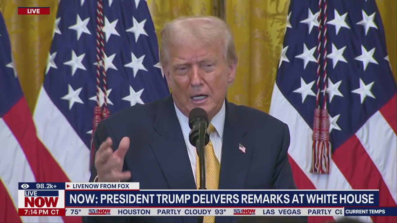 Trump delivers remarks at White House