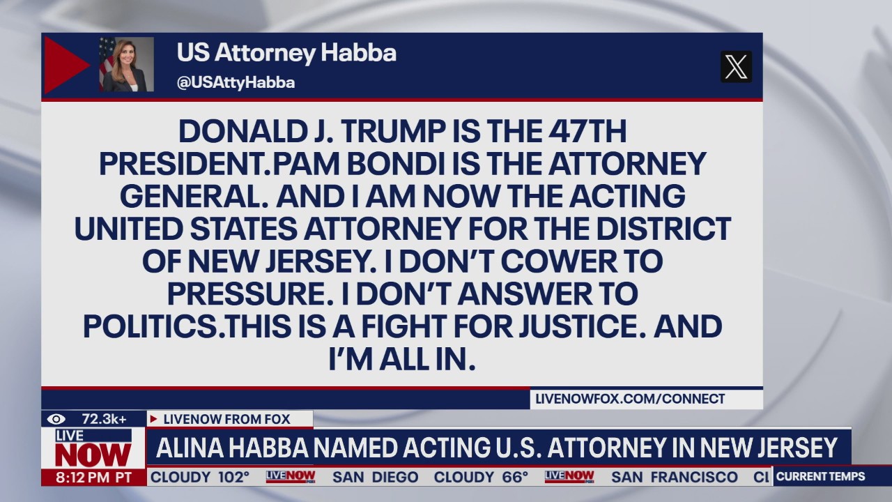 Alina Habba named acting U.S. attorney in NJ