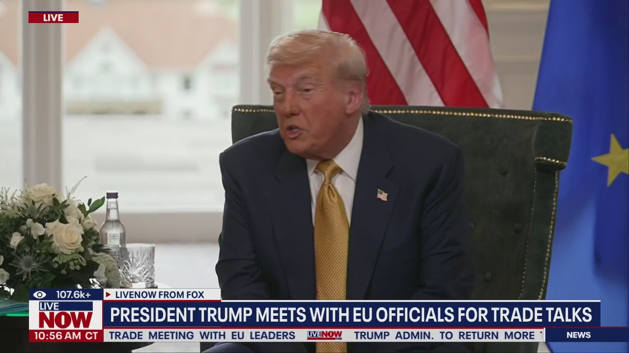 President Trump & EU officials hold trade talks